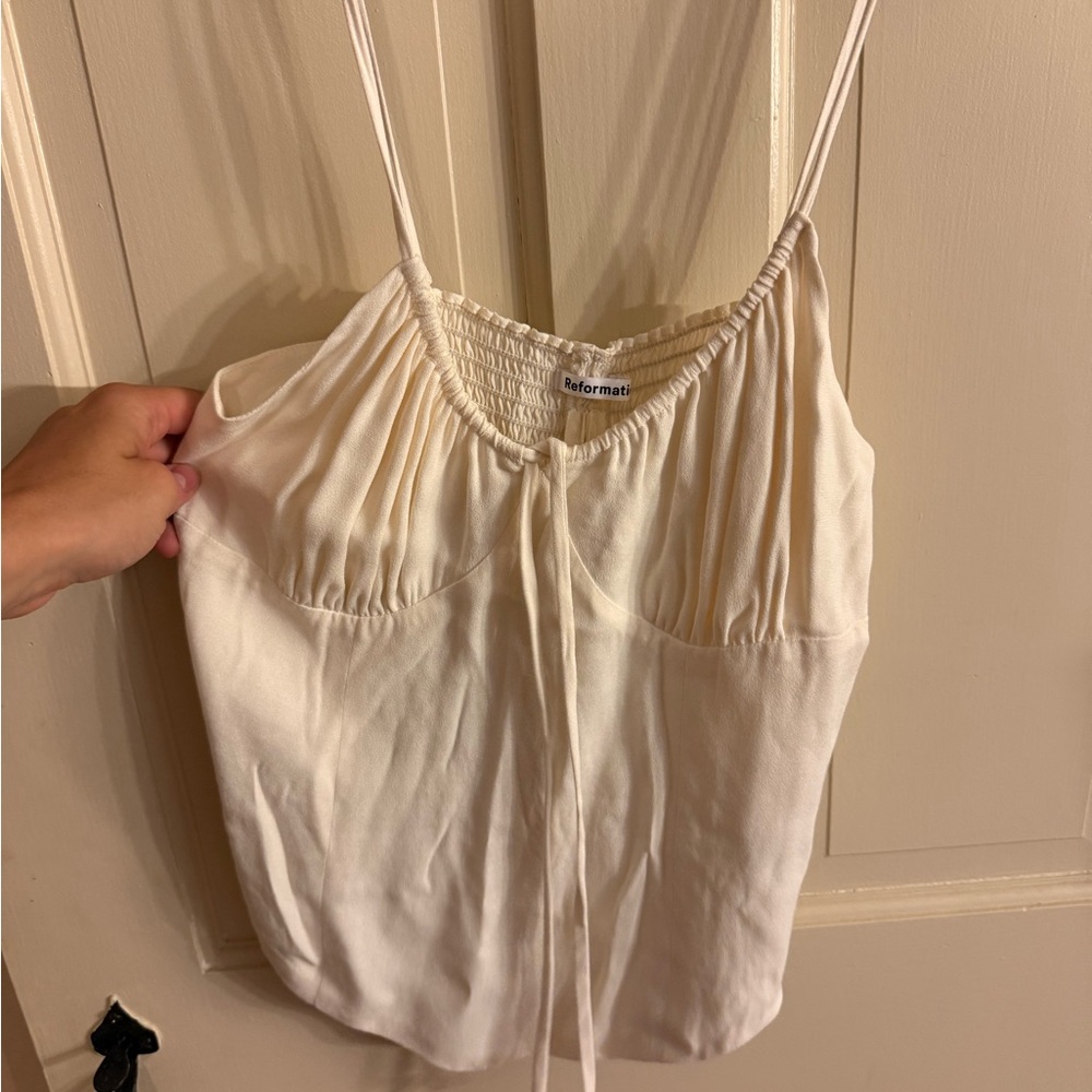 Reformation Cream Camisole Top